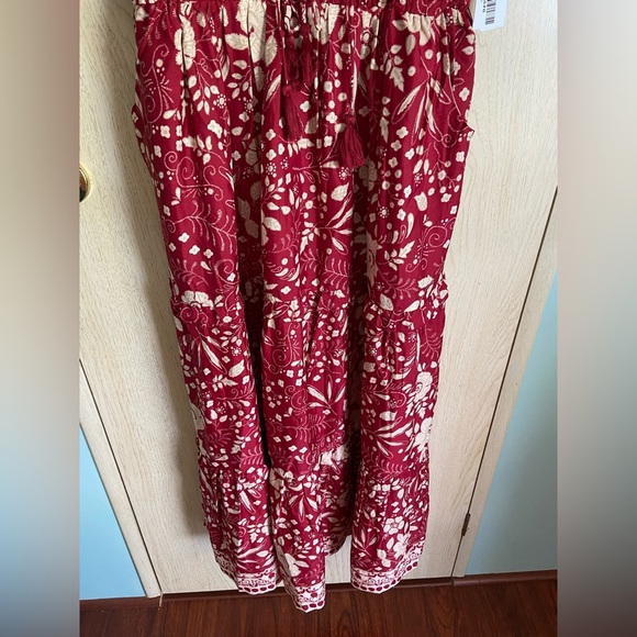 MASALA Burgundy Floral Bohemian Butterfly Sleeve Dress NWT Sz XL - Picture 3 of 13